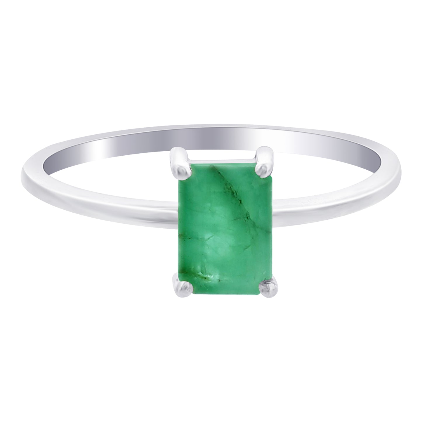 925 Sterling Silver Emerald Gemstone Rings - Gem Avenue