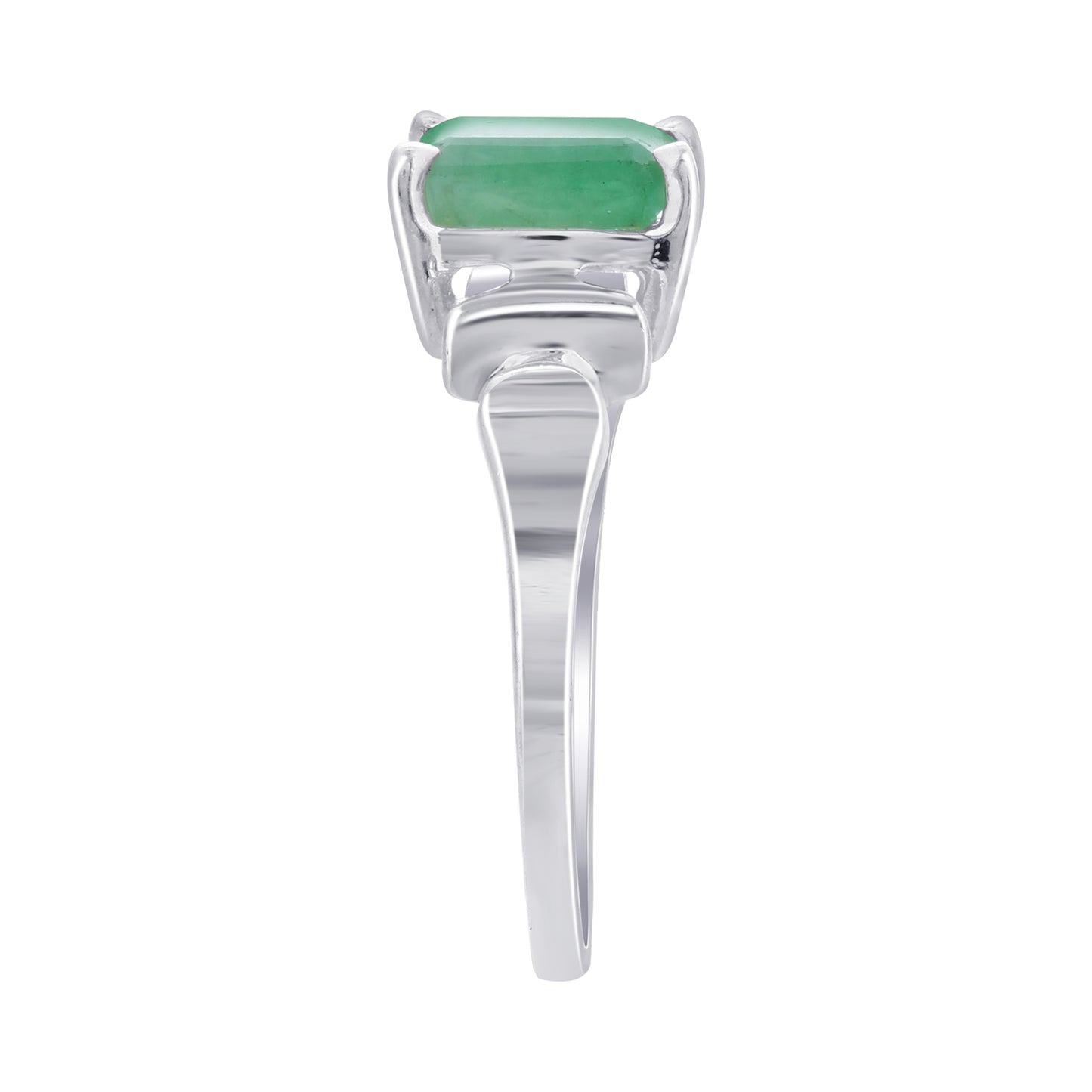 925 Sterling Silver Emerald Engagement Ring Size 6 Octagon Cut Green Gemstone Promise Ring, Wedding Jewelry for Women