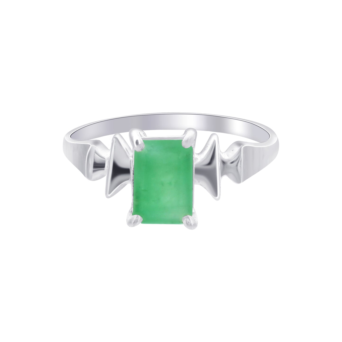 925 Sterling Silver Emerald Engagement Ring Size 6 Octagon Cut Green Gemstone Promise Ring, Wedding Jewelry for Women