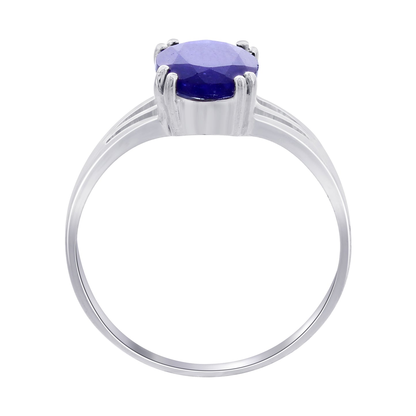 925 Sterling Silver Blue Sapphire Engagement Ring Size 8 for Women Solitaire Gemstone Promise Ring, September Birthstone Jewelry, Dainty Anniversary or Bridal Ring