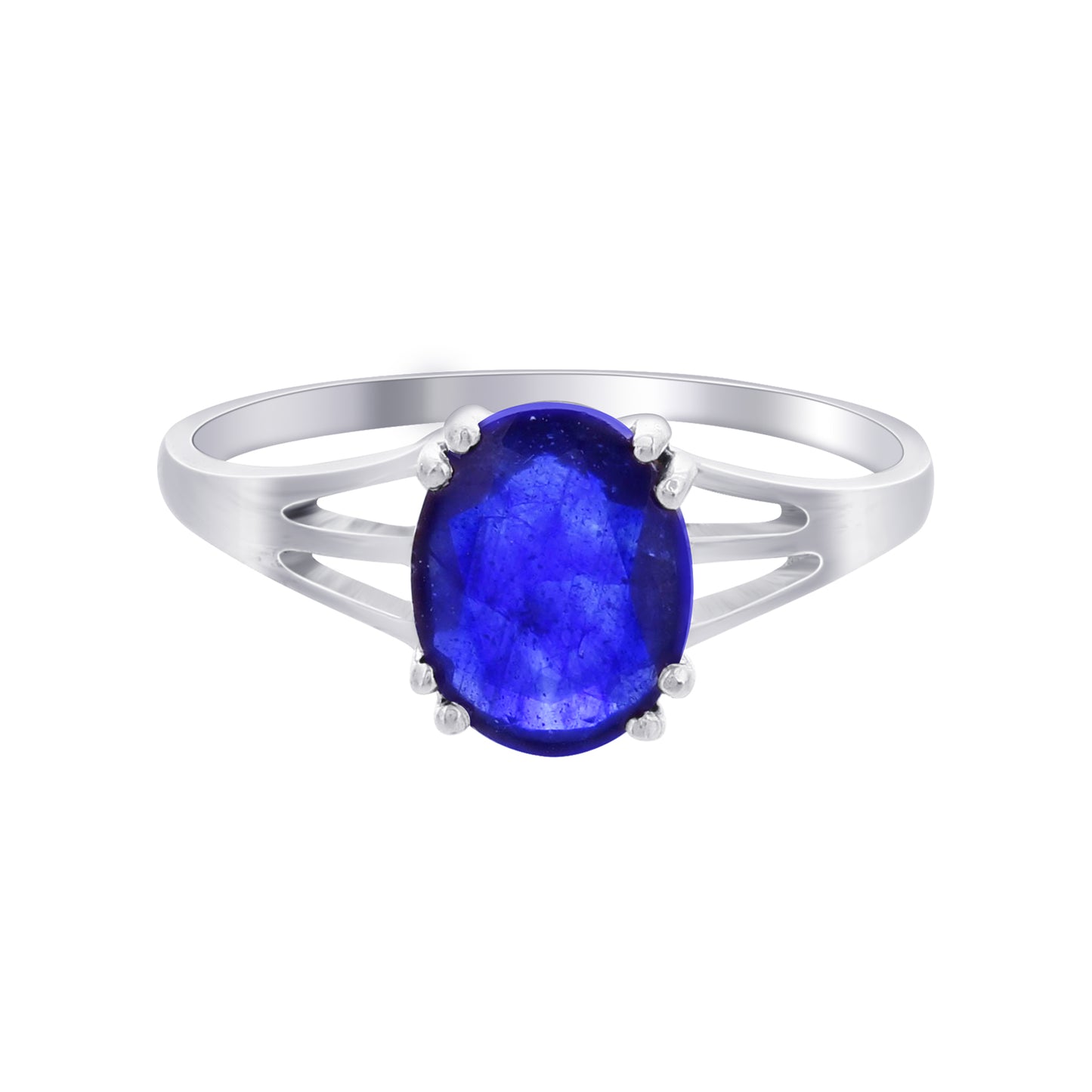 925 Sterling Silver Blue Sapphire Engagement Ring Size 8 for Women Solitaire Gemstone Promise Ring, September Birthstone Jewelry, Dainty Anniversary or Bridal Ring