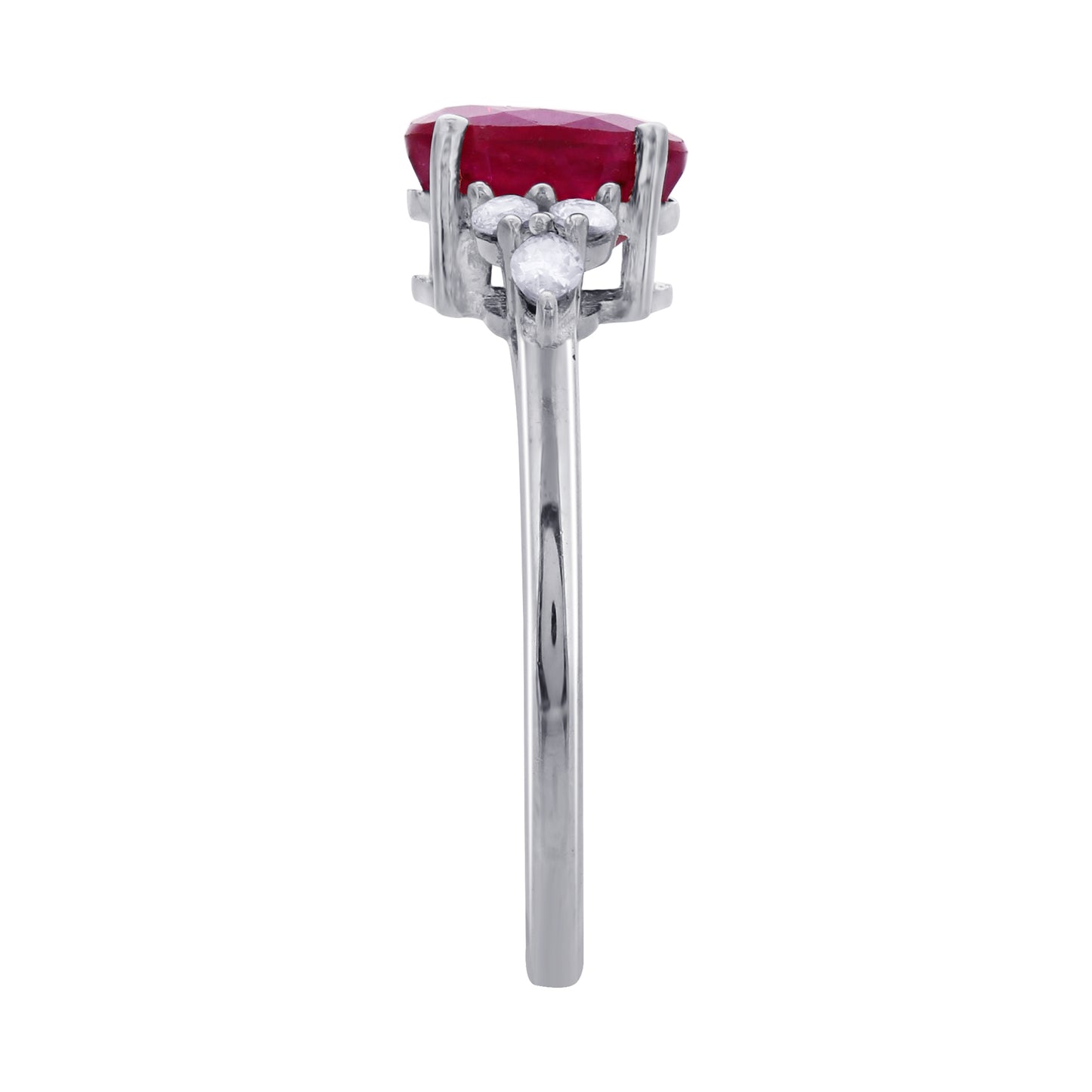 925 Sterling Silver Oval Cut Ruby Gemstone Solitaire Ring - Gem Avenue