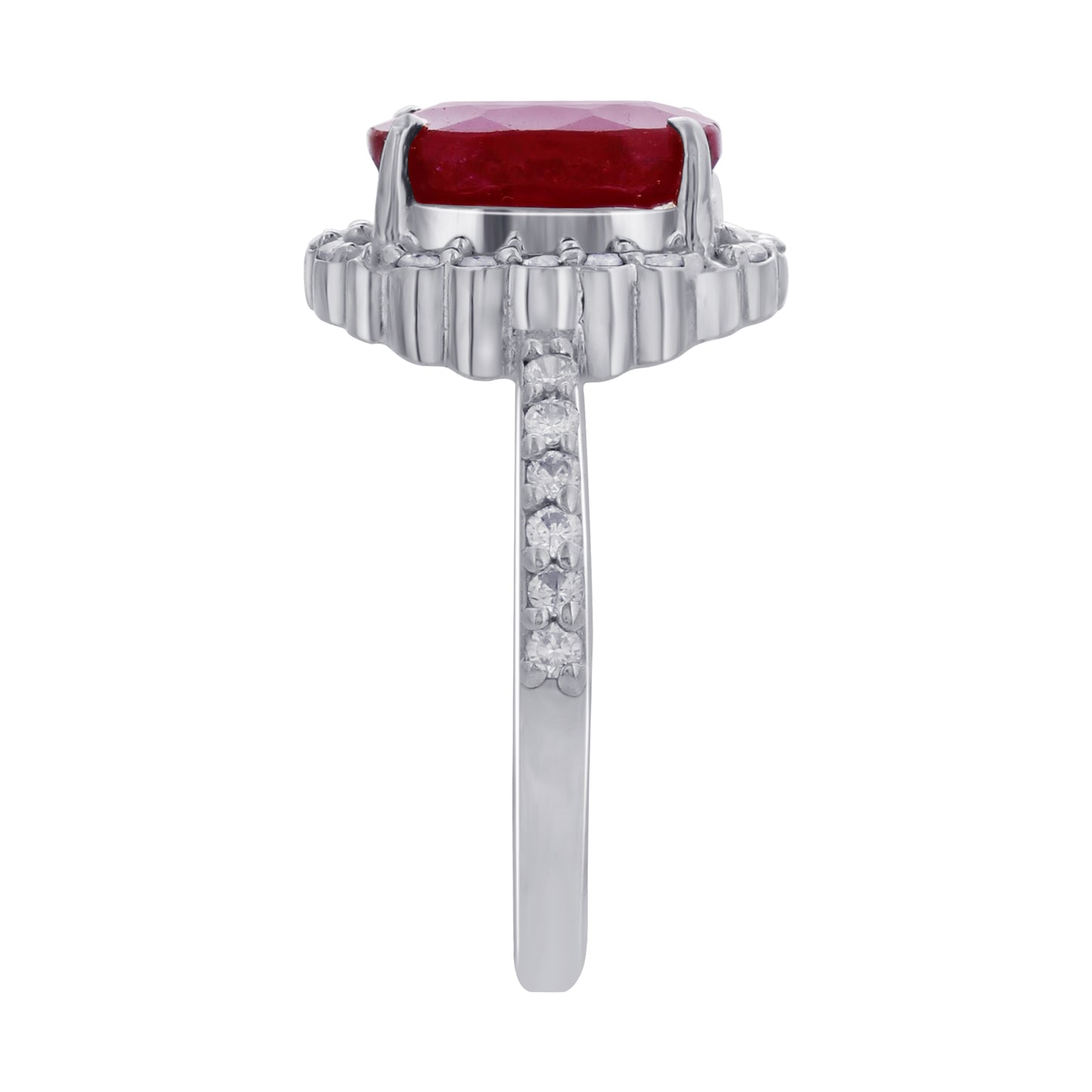 925 Sterling Silver Red Ruby Gemstone Solitaire Ring - Gem Avenue