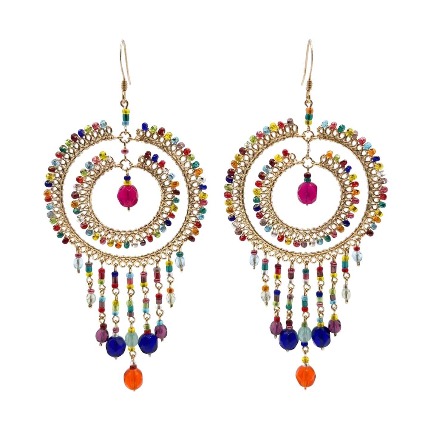 Stainless Steel Czech Beads Cleopatra Earrings - Gem Avenue Retail
