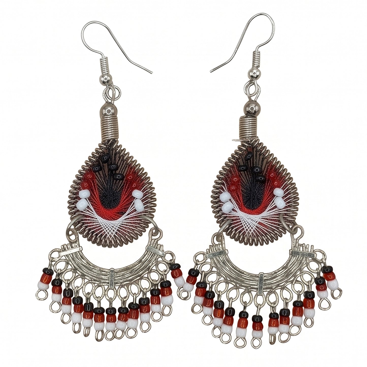 Silk Thread & Stainless Steel Earrings - Gem Avenue Retail
