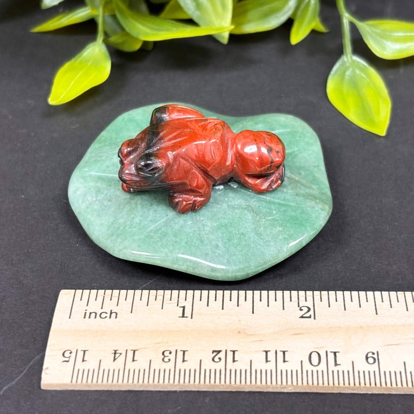 Jasper Frog on Aventurine Lily Pad - RAN500-C