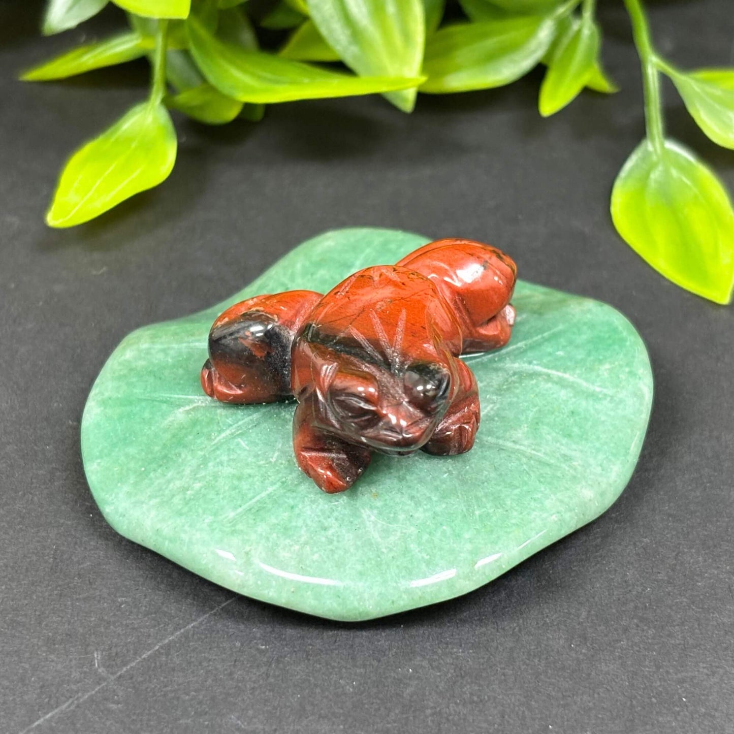 Jasper Frog on Aventurine Lily Pad - RAN500-C