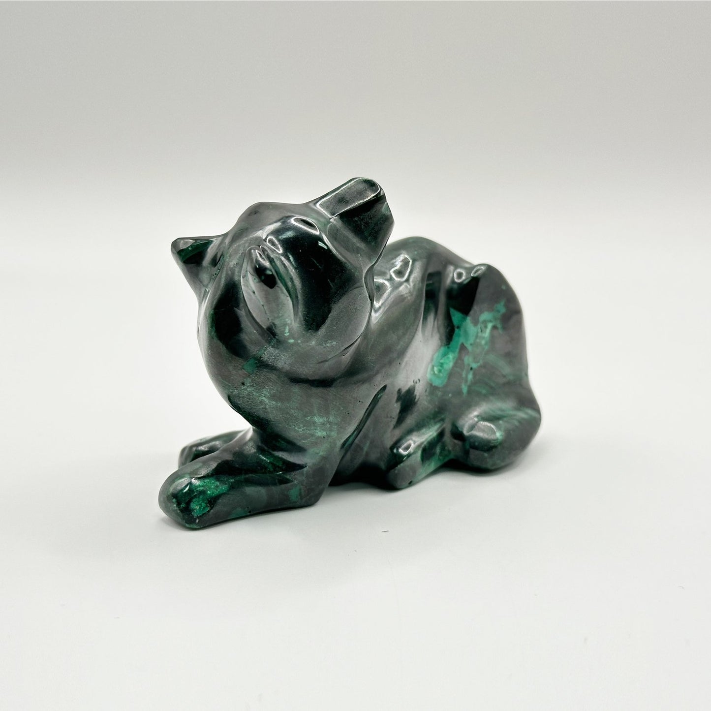 Natural Malachite Panther Carving - Gem Avenue