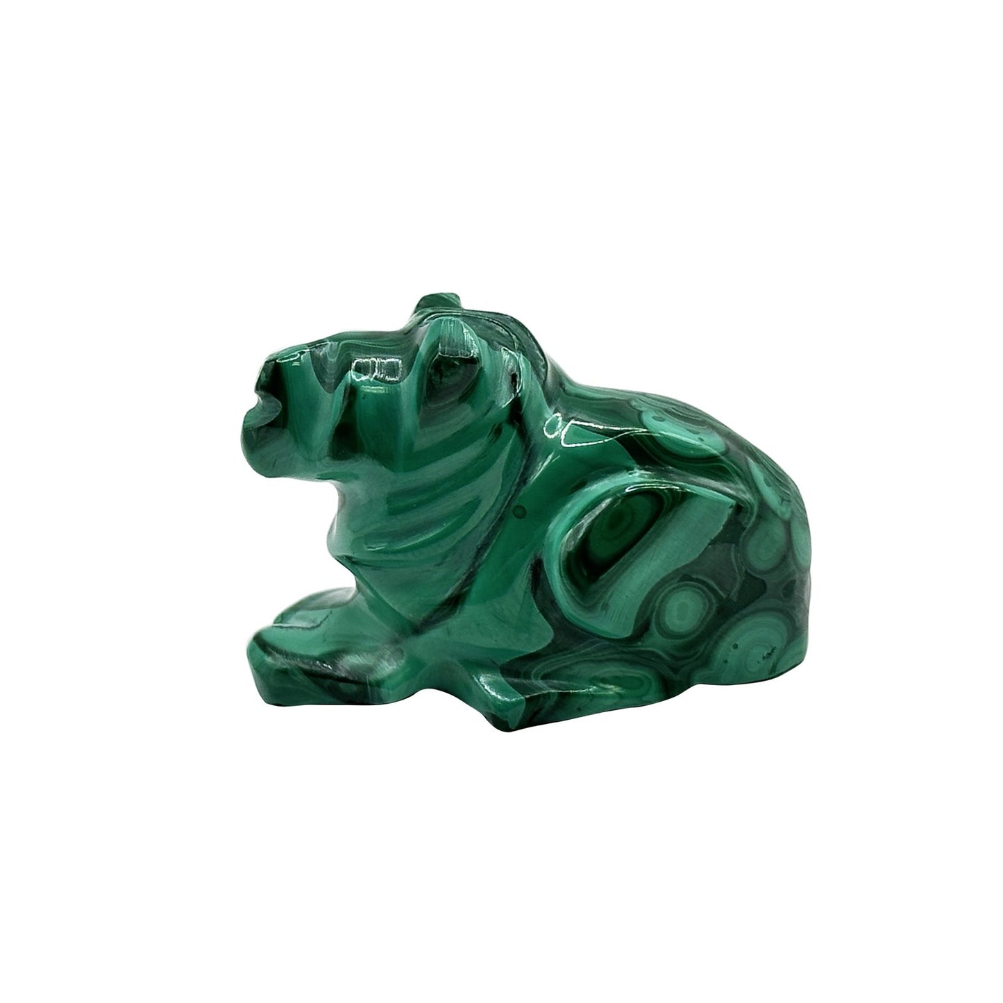 Natural Malachite Lion Carving - Gem Avenue