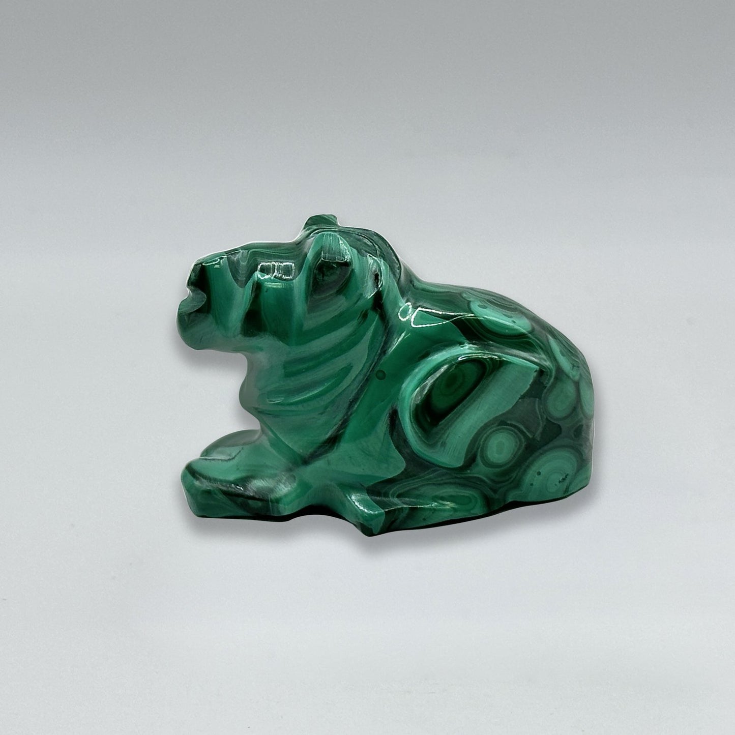Natural Malachite Lion Carving - Gem Avenue