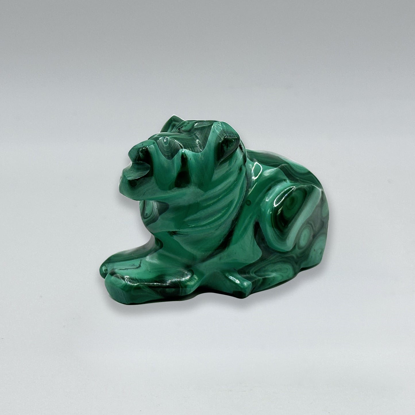 Natural Malachite Gemstone Lion Statue - Gem Avenue