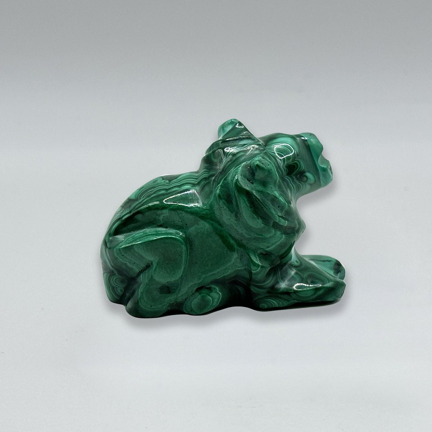 Natural Malachite Lion Carving - Gem Avenue