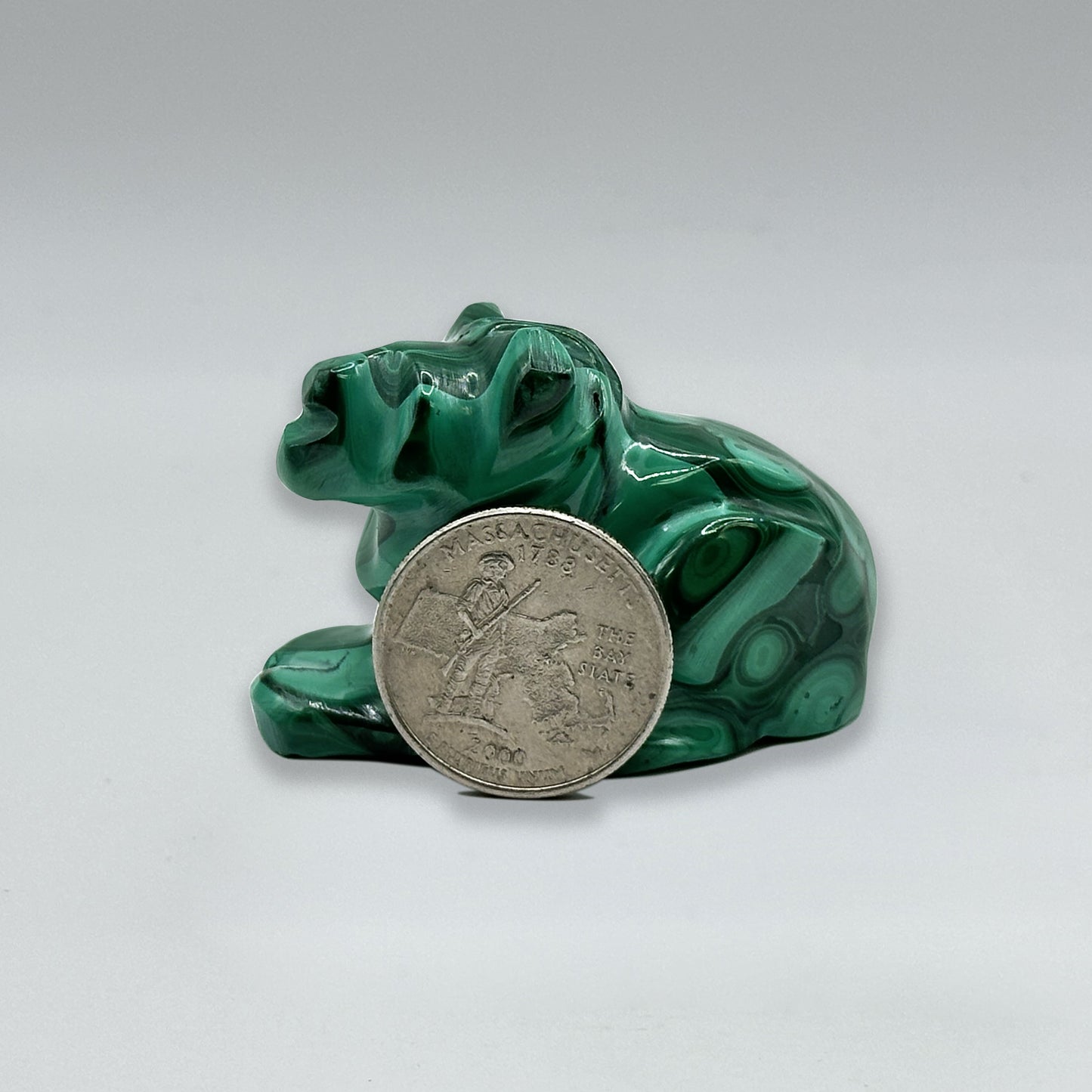 Natural Malachite Gemstone Lion Statue - Gem Avenue