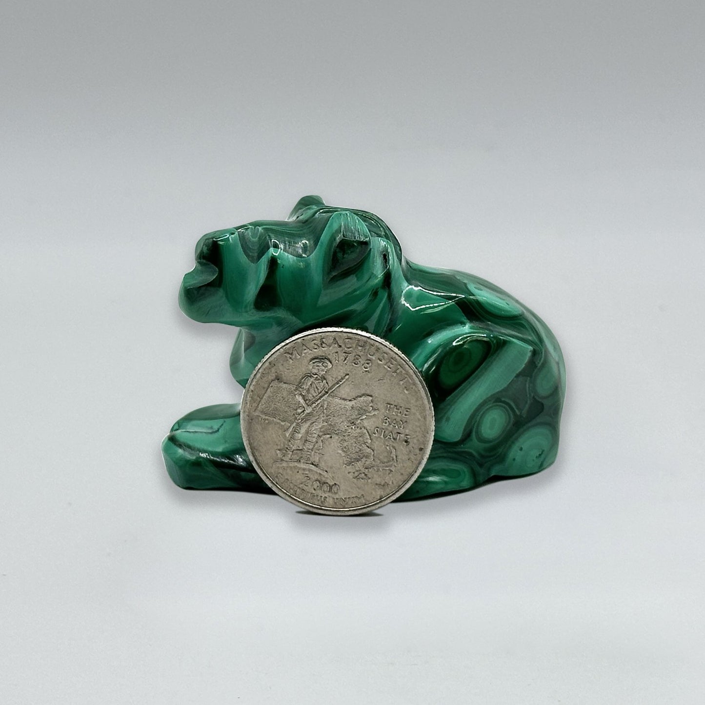 Natural Malachite Lion Carving - Gem Avenue
