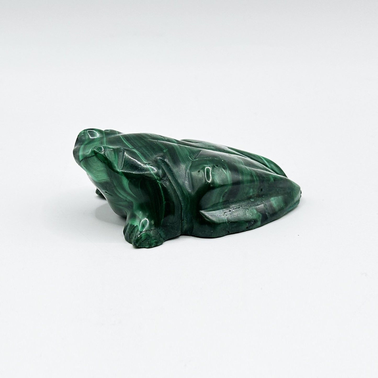 Natural Malachite Frog Carving - Gem Avenue