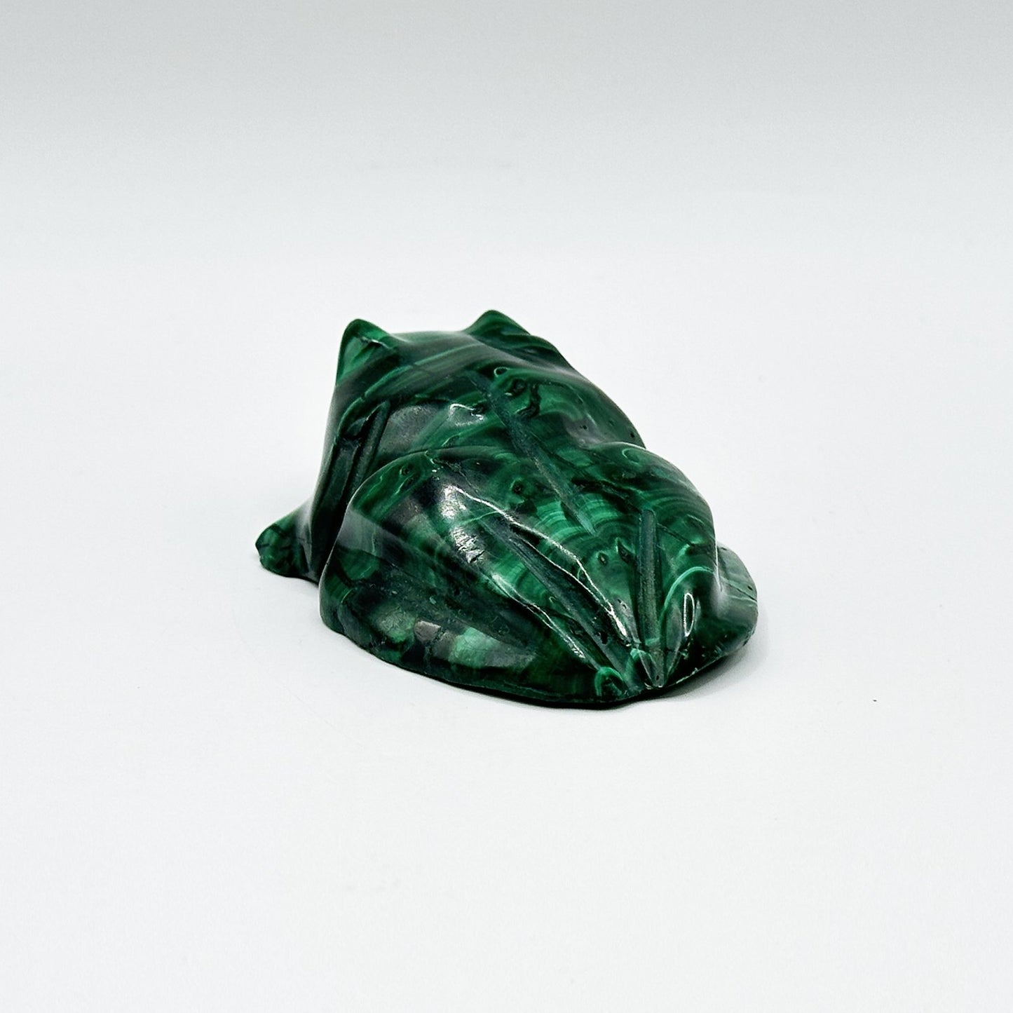 Natural Malachite Frog Carving - Gem Avenue
