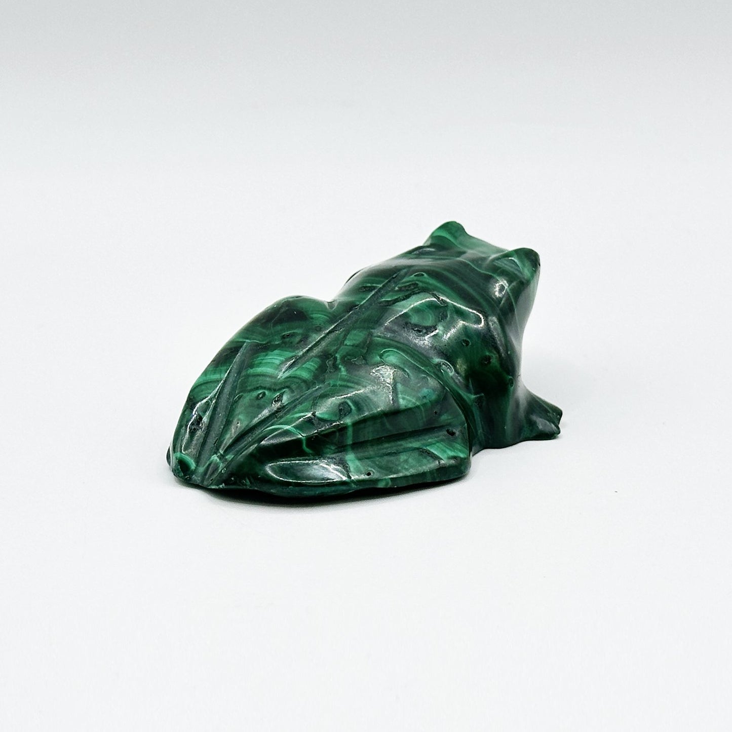 Natural Malachite Frog Carving - Gem Avenue