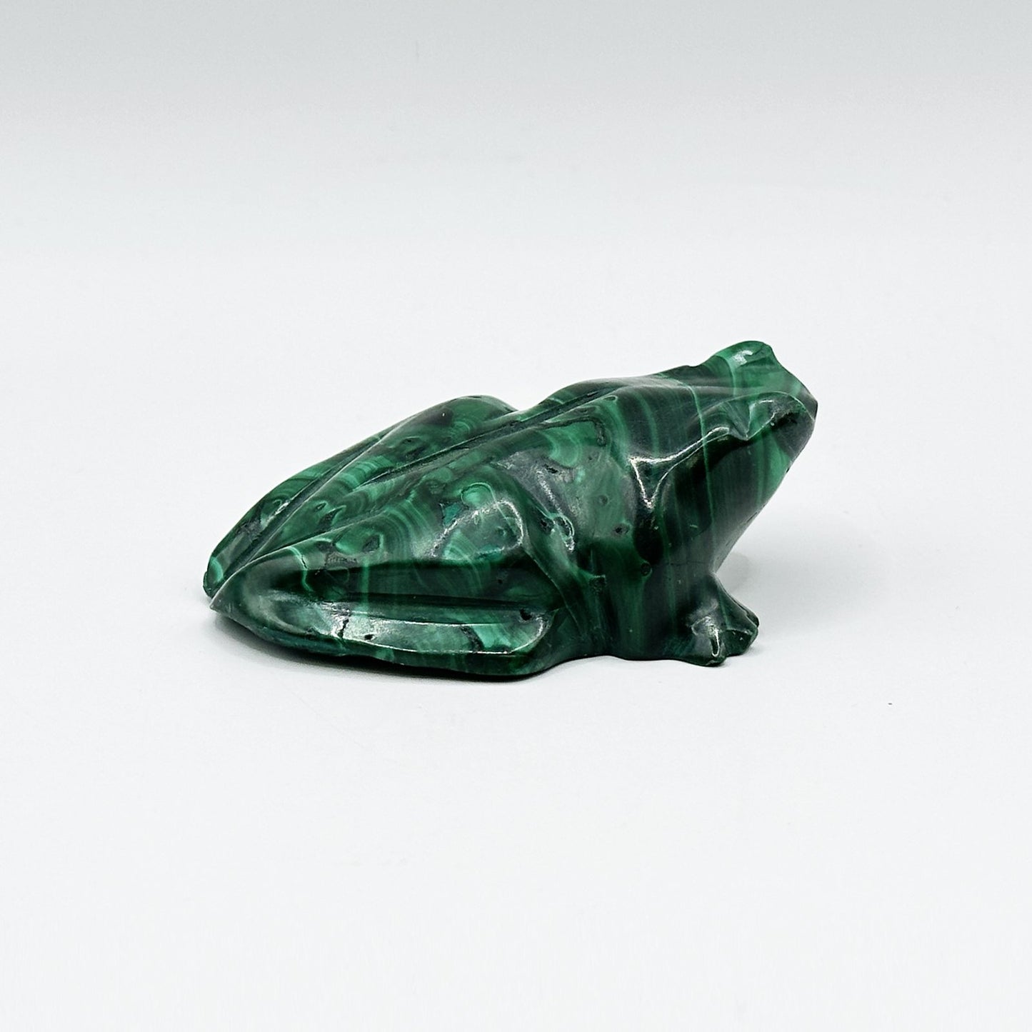 Natural Malachite Frog Carving - Gem Avenue