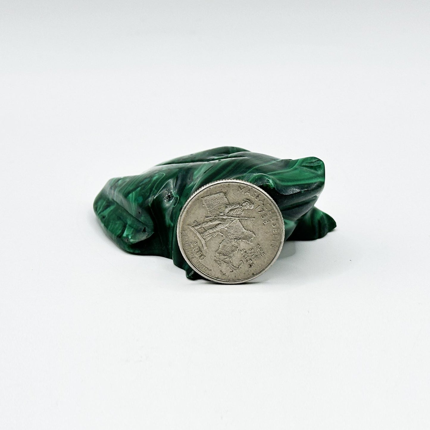 Natural Malachite Frog Carving - Gem Avenue