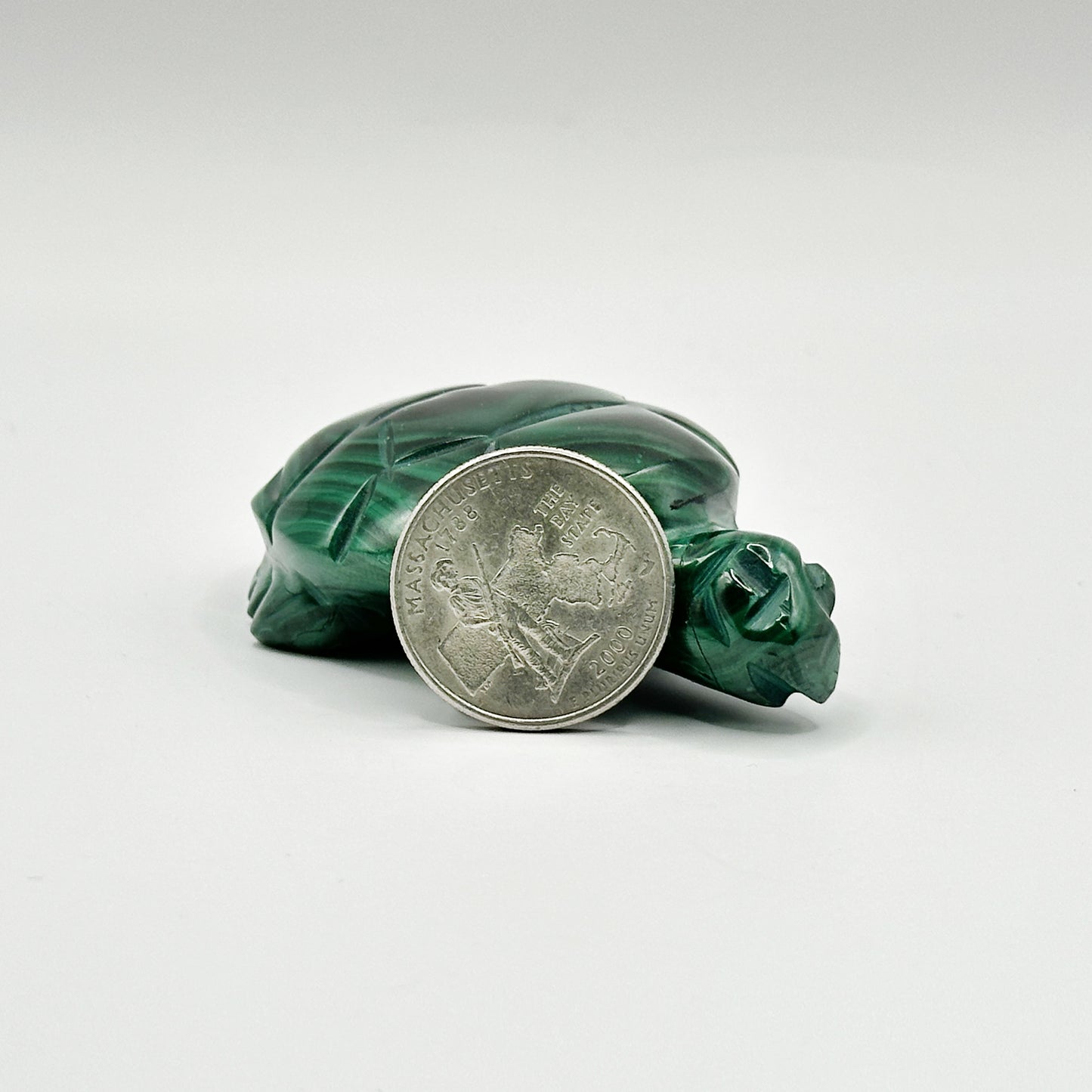 Natural Malachite Turtle Carving - Gem Avenue