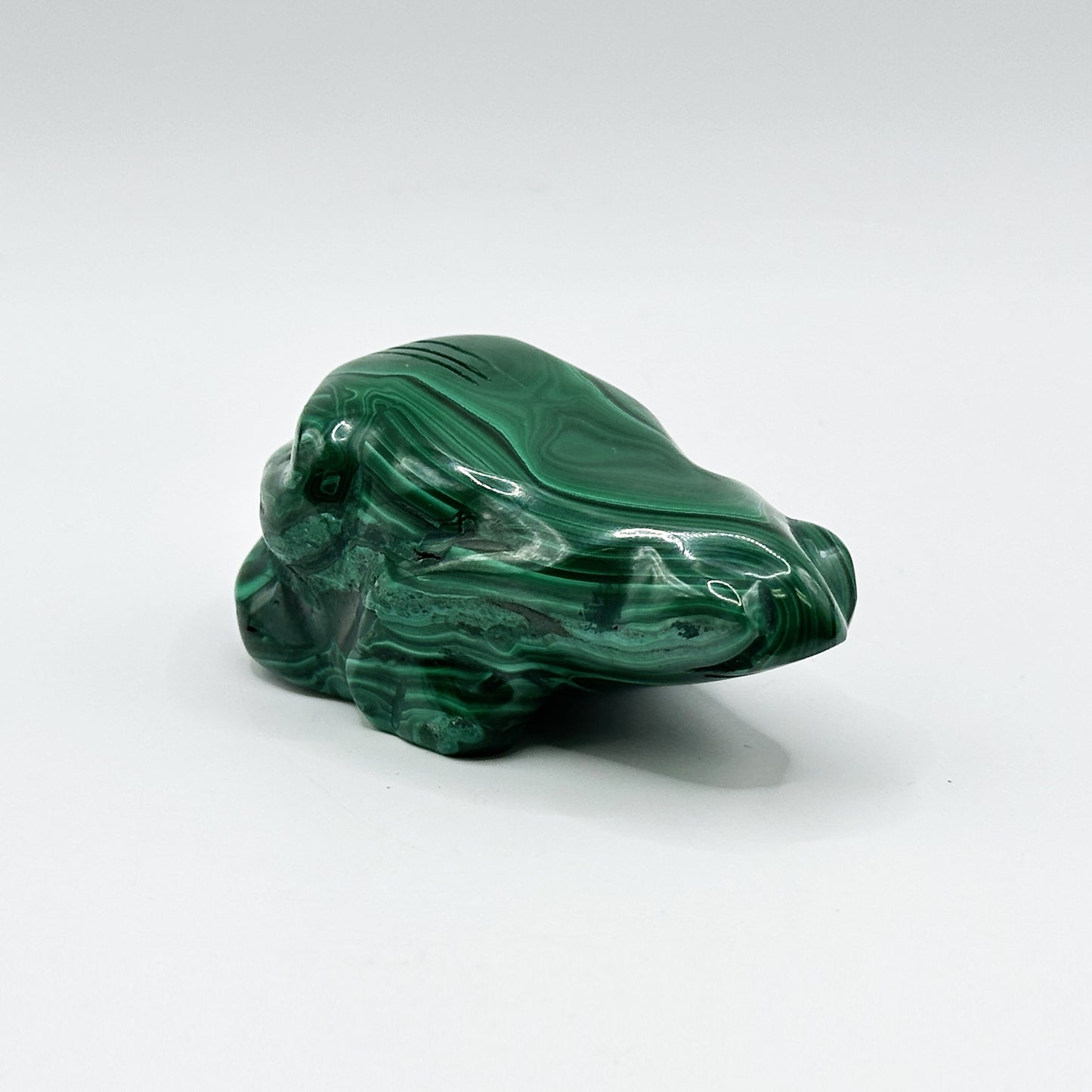 Natural Malachite Frog Carving - Gem Avenue