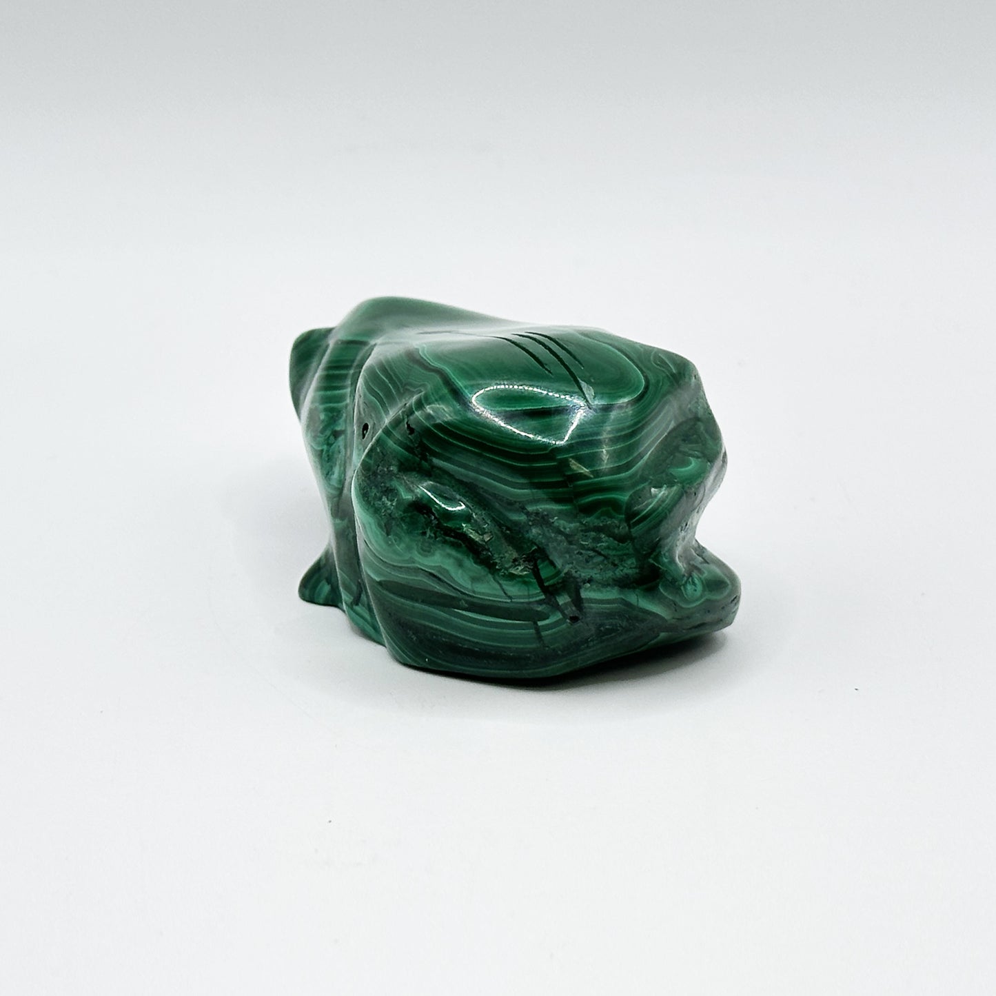 Natural Malachite Frog Carving - Gem Avenue