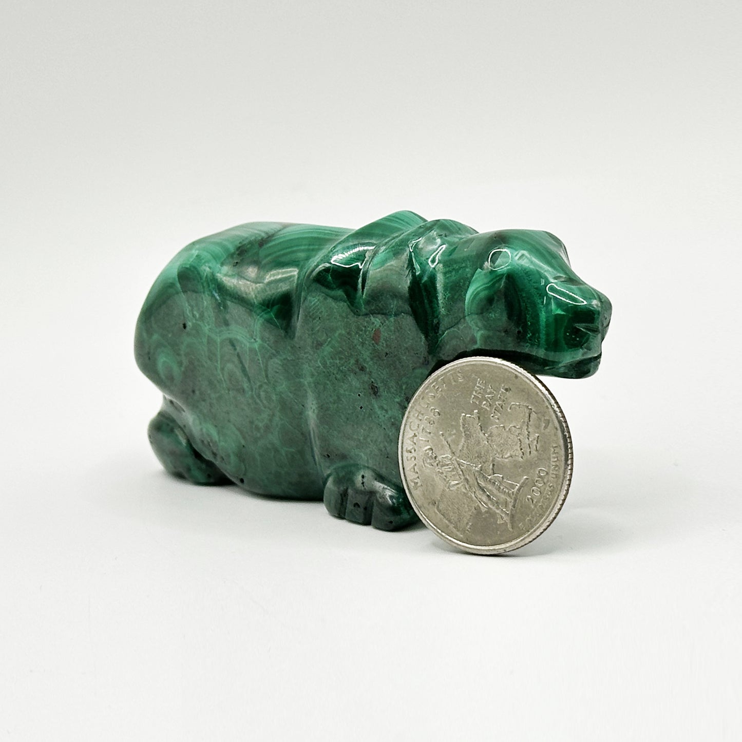 Natural Malachite Seal Carving - Gem Avenue