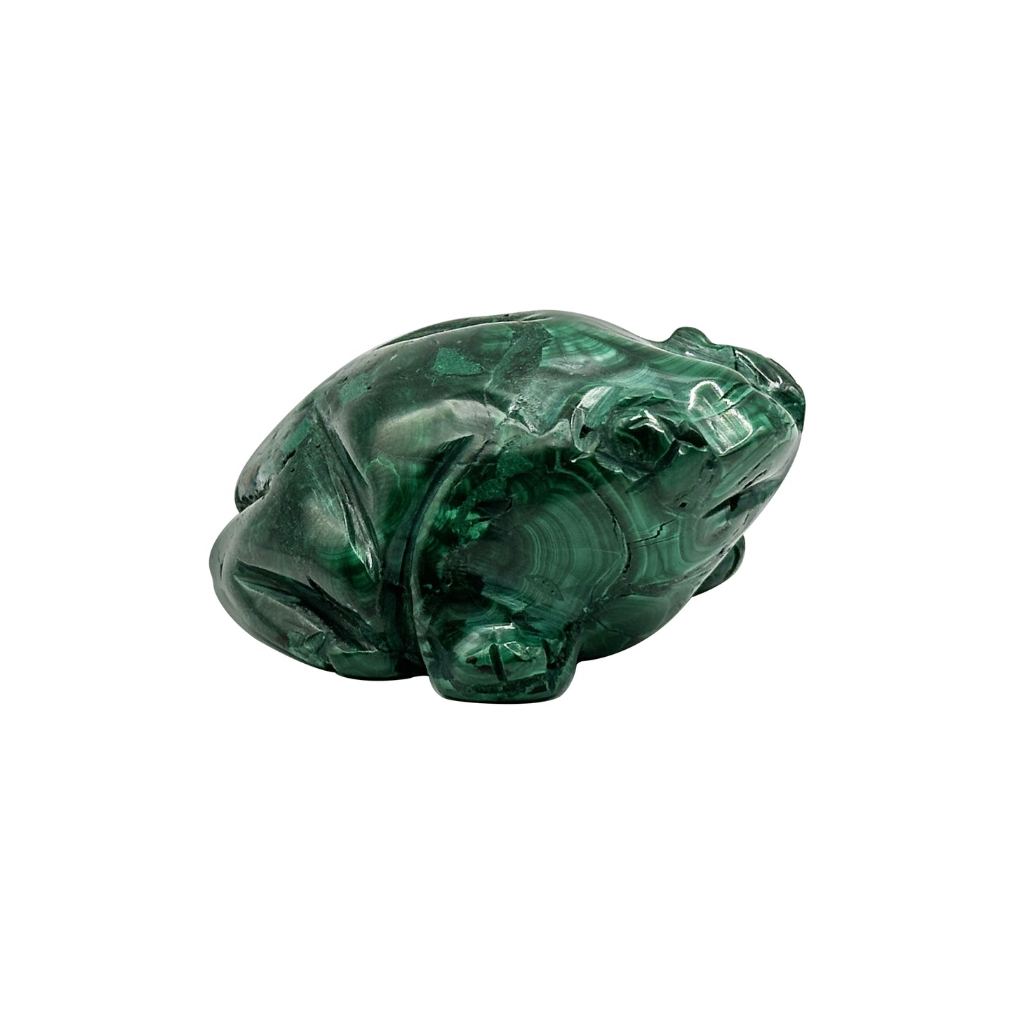 Natural Malachite Frog Carving - Gem Avenue