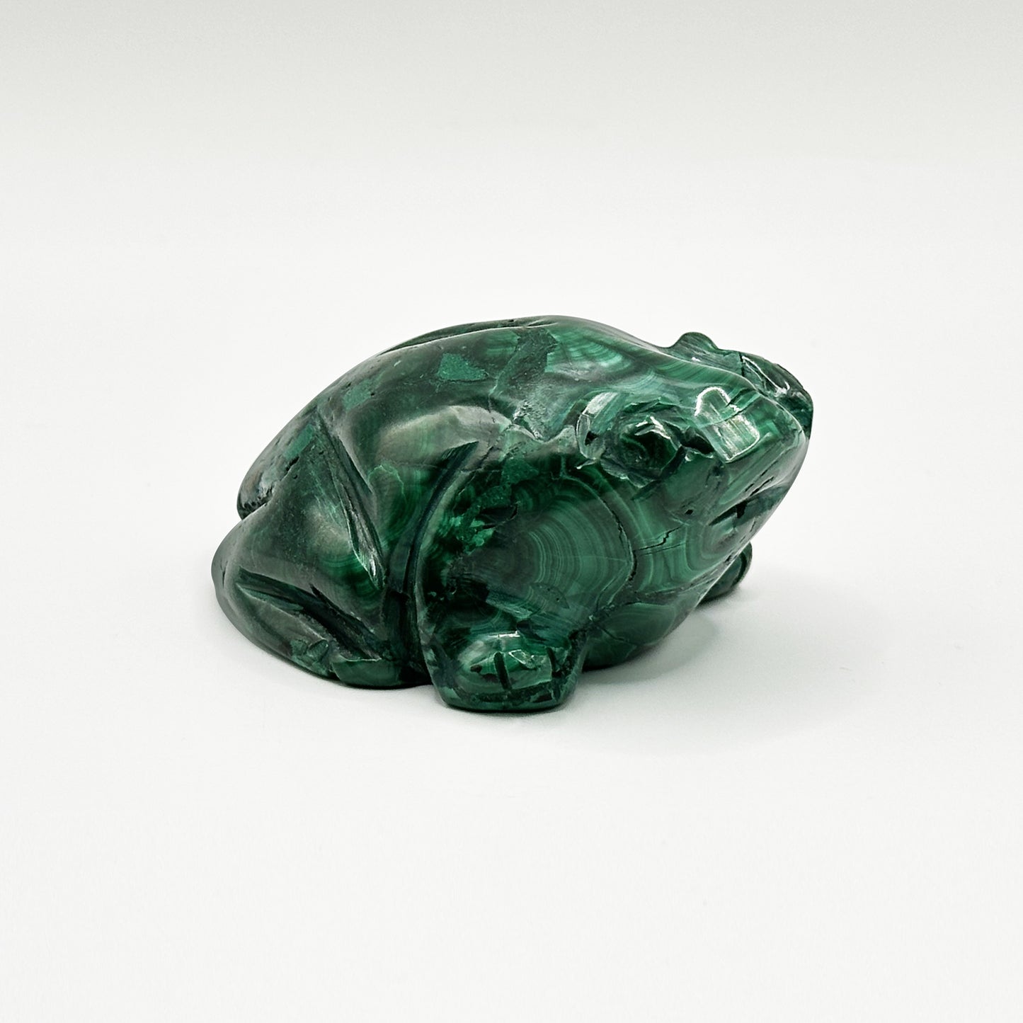 Natural Malachite Frog Carving - Gem Avenue