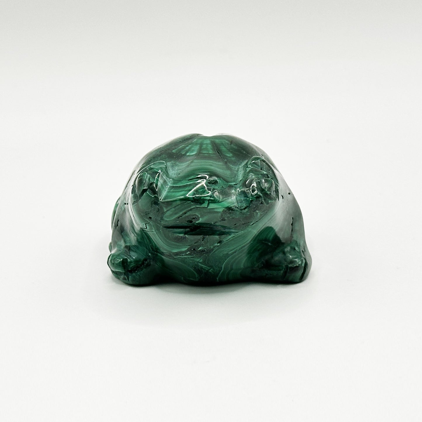 Natural Malachite Frog Carving - Gem Avenue