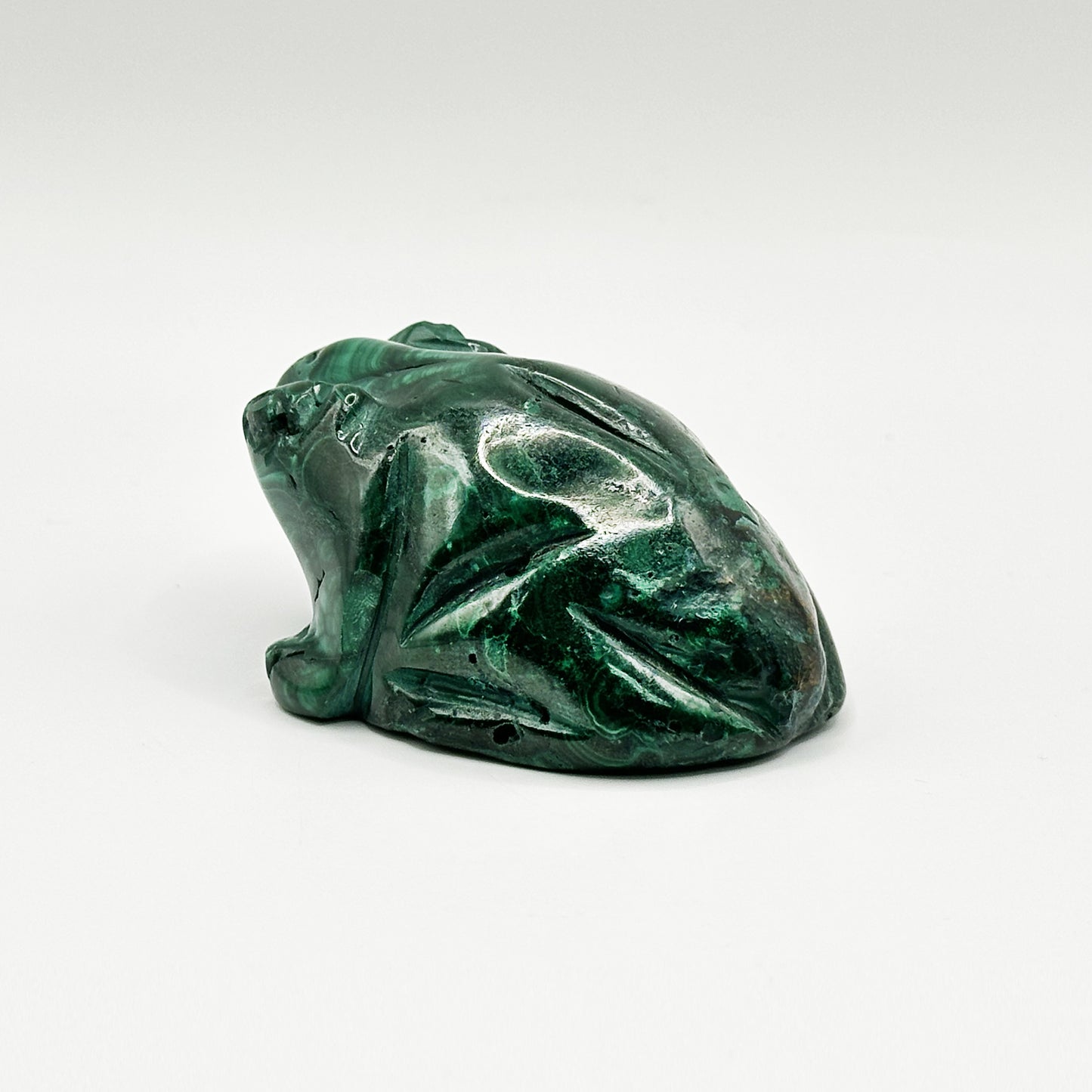 Natural Malachite Frog Carving - Gem Avenue