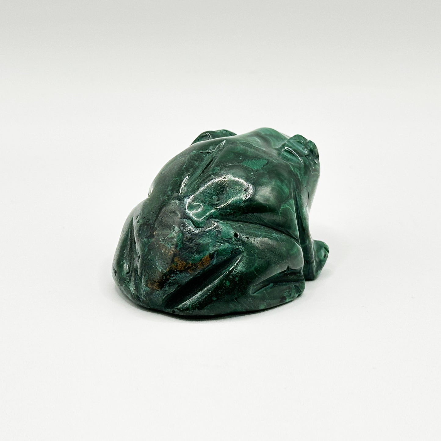 Natural Malachite Frog Carving - Gem Avenue