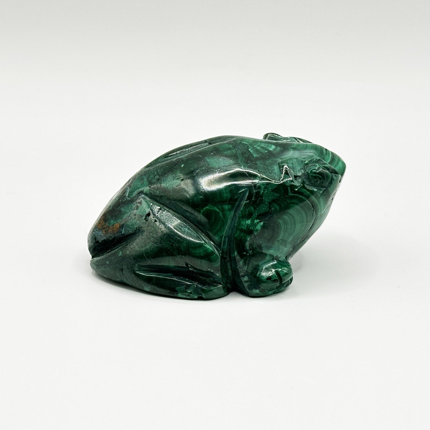 Natural Malachite Frog Carving - Gem Avenue