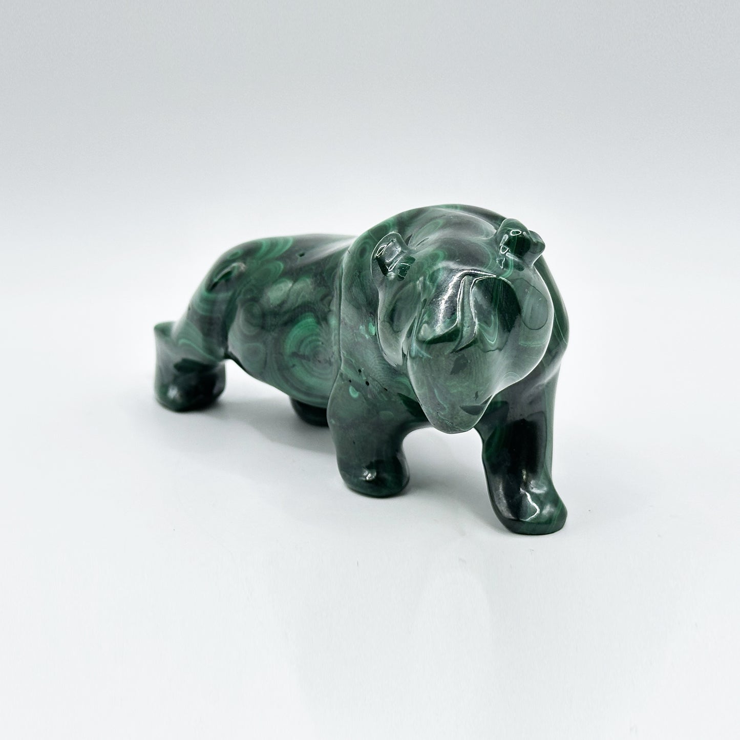 Natural Malachite Panther Carving - Gem Avenue