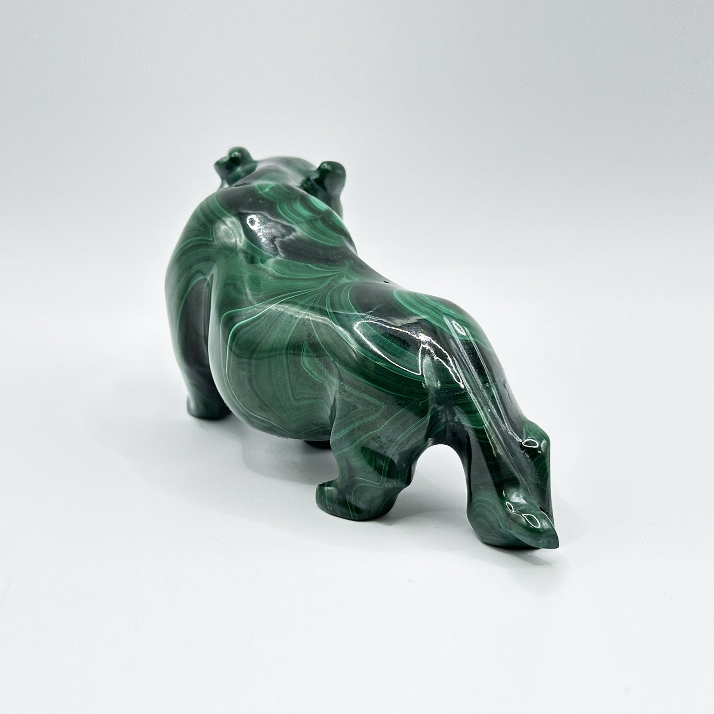 Natural Malachite Panther Carving - Gem Avenue