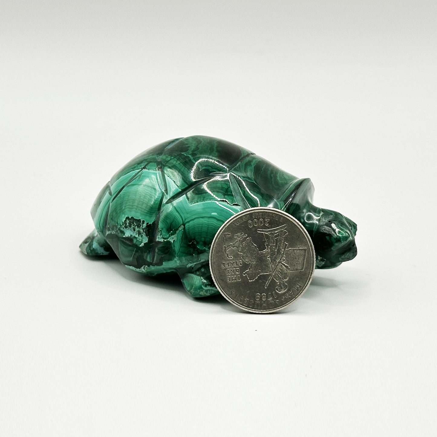 Natural Malachite Turtle Carving - Gem Avenue