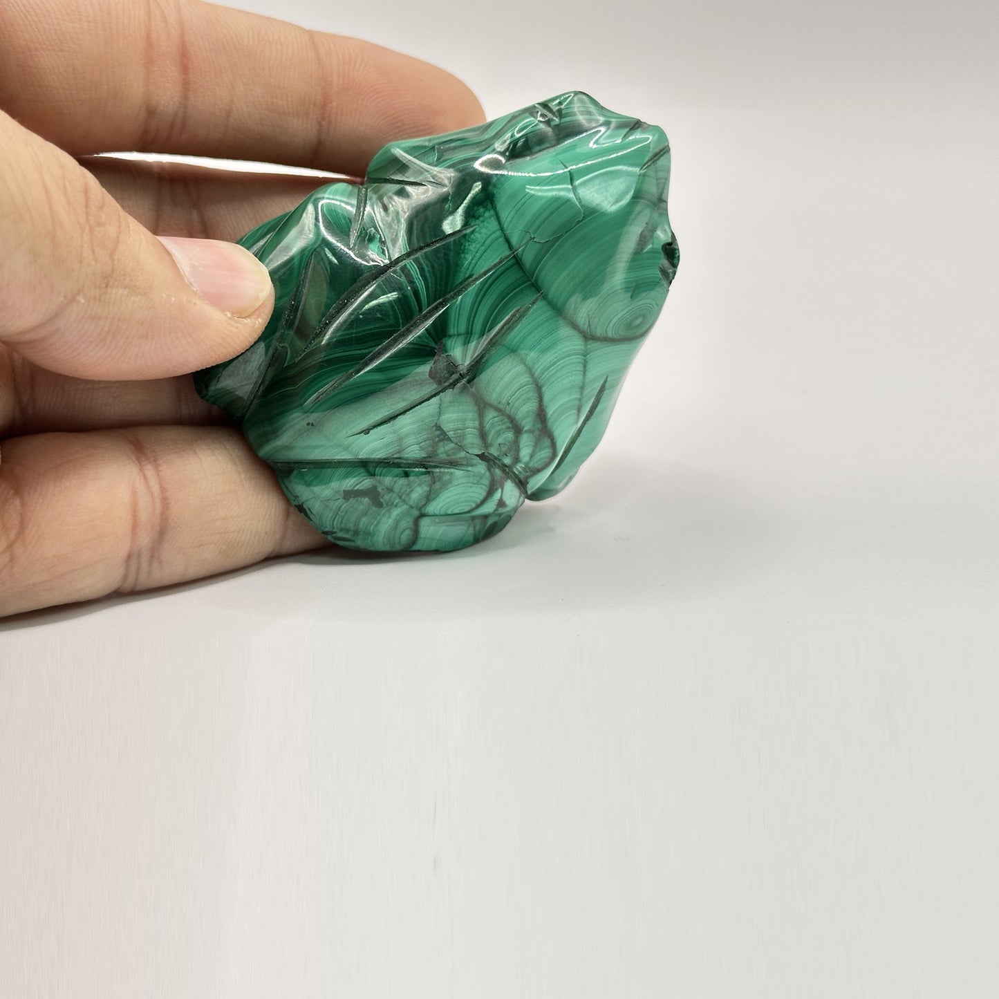 Natural Malachite Frog Carving - Gem Avenue
