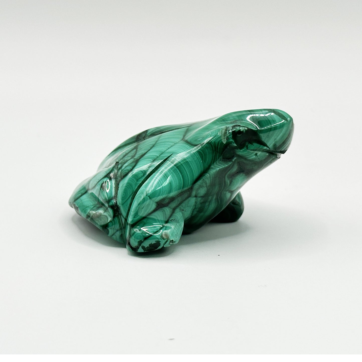 Natural Malachite Frog Carving - Gem Avenue