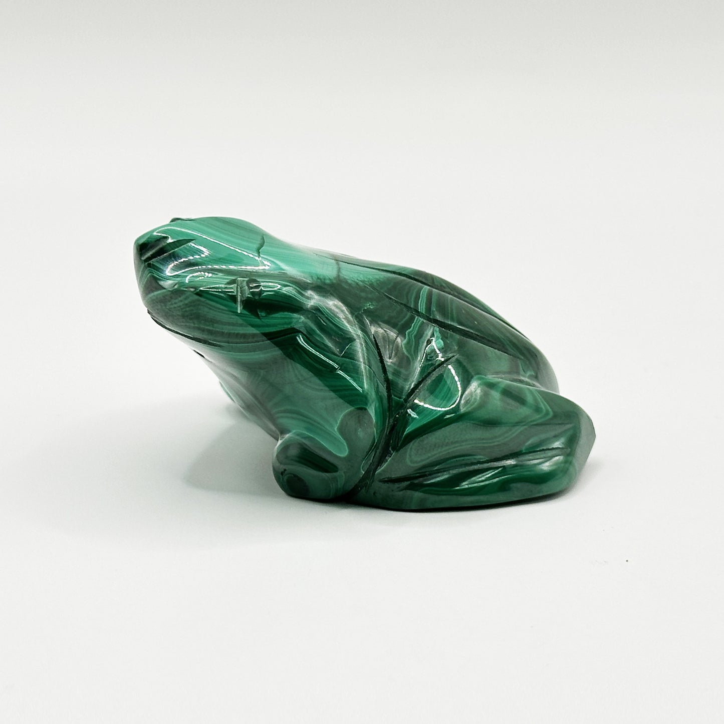 Natural Malachite Frog Carving - Gem Avenue