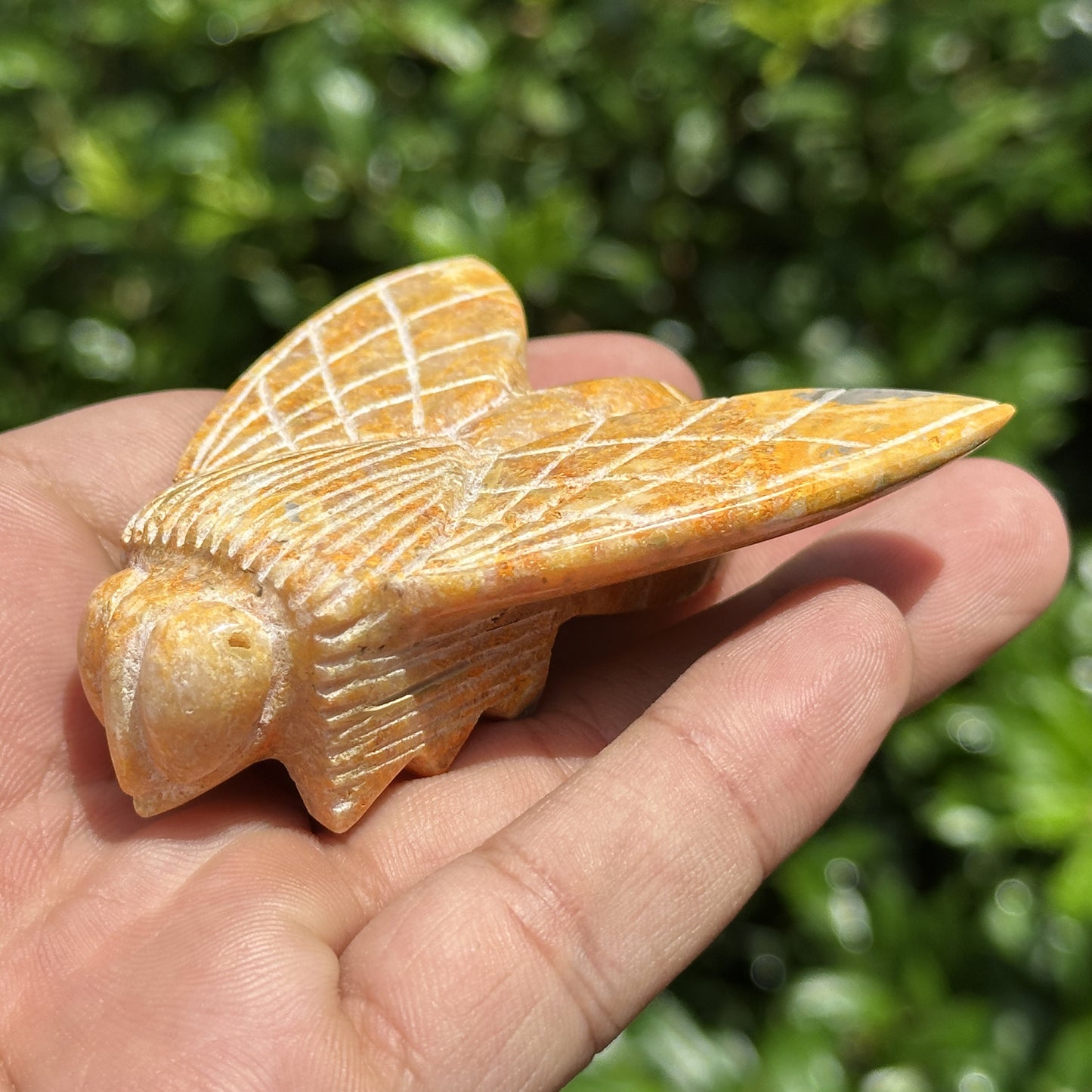 0.75" Bumble Bee Jasper Bee Totem Figurine – Hand-Carved Crystal Insect from Indonesia for Focus & Décor