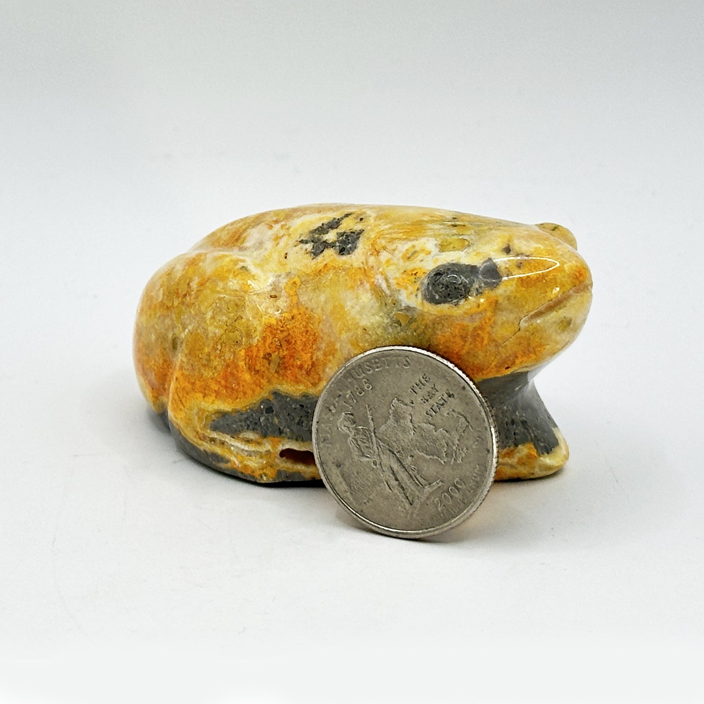 Bumble Be Jasper Frog Carving - Gem Avenue