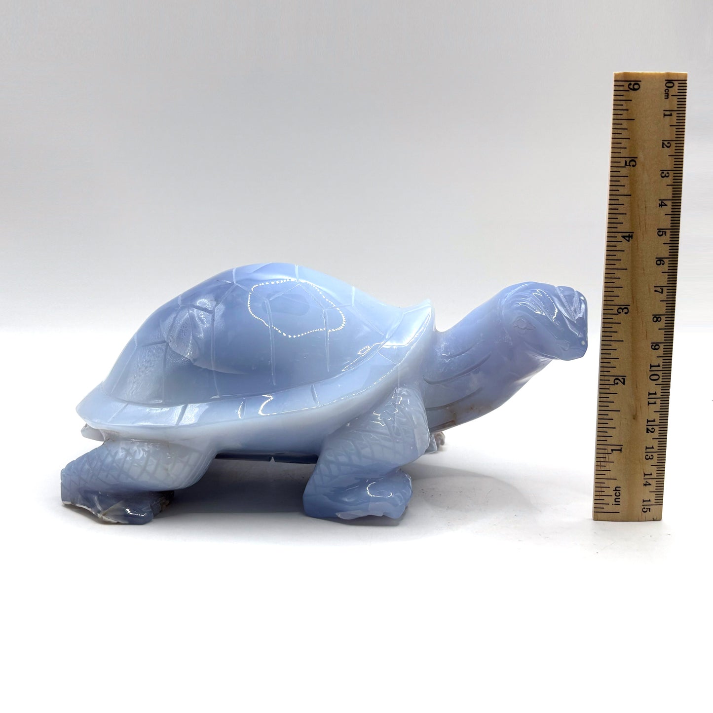 Blue Chalcedony Turtle Figurine