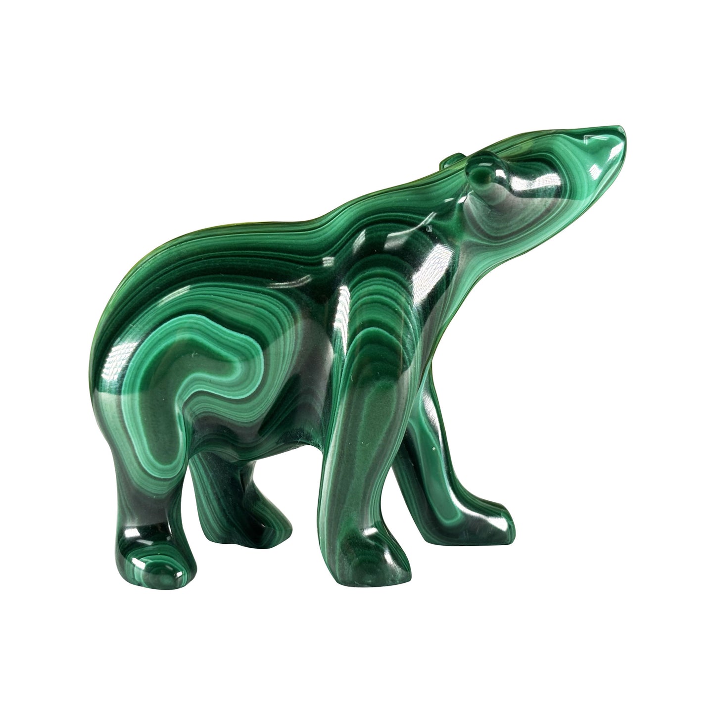 Malachite Gemstone Bear Figurine - Gem Avenue Retail