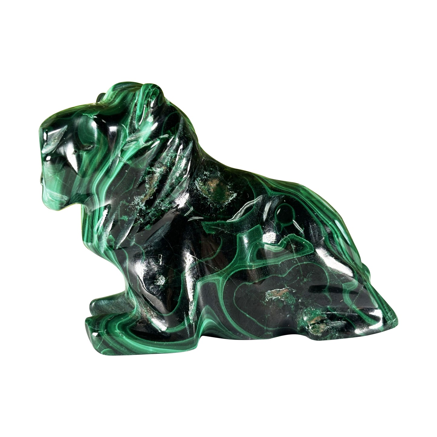 Malachite Gemstone Lion Figurine - Gem Avenue Retail