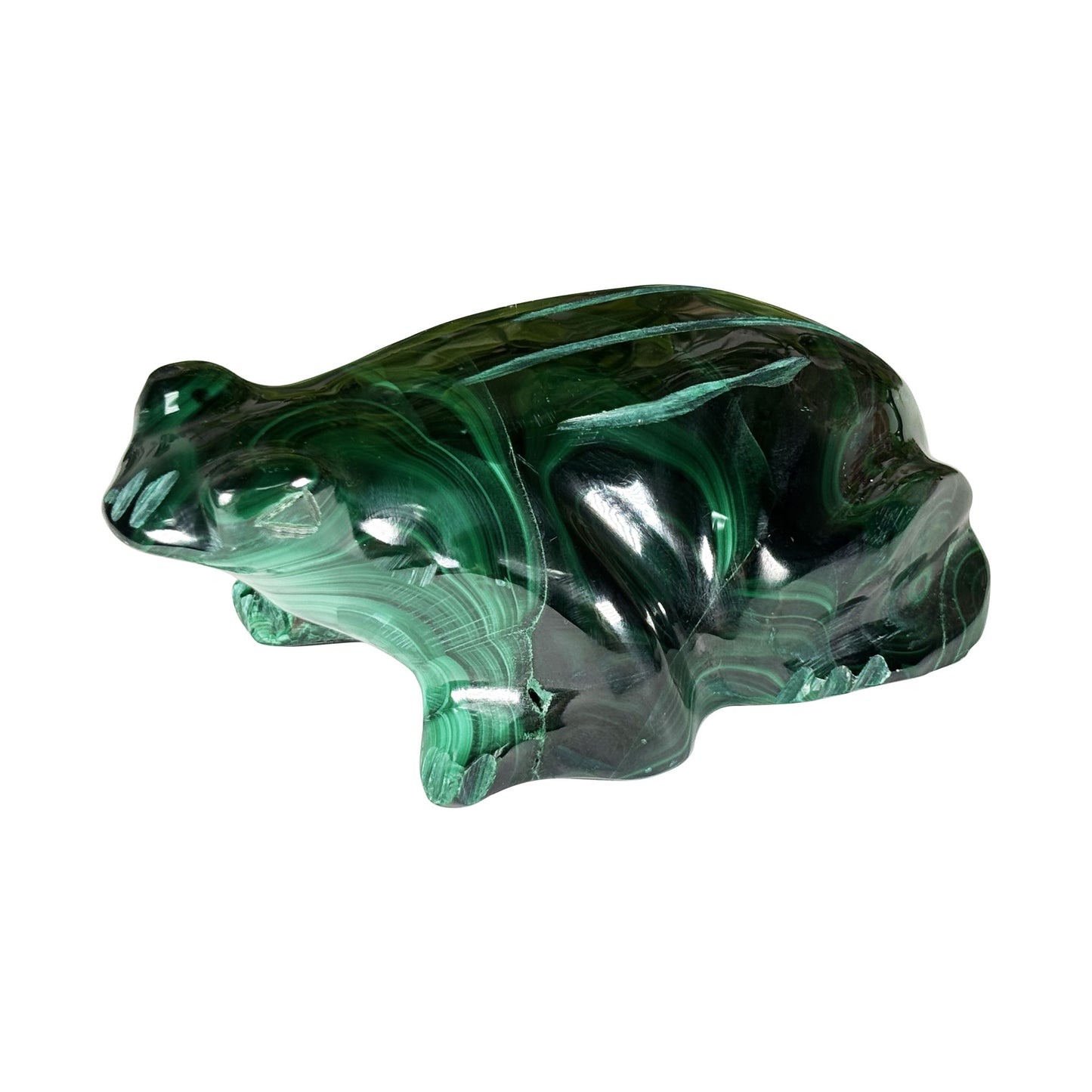 Malachite Gemstone Frog Figurine - Gem Avenue Retail