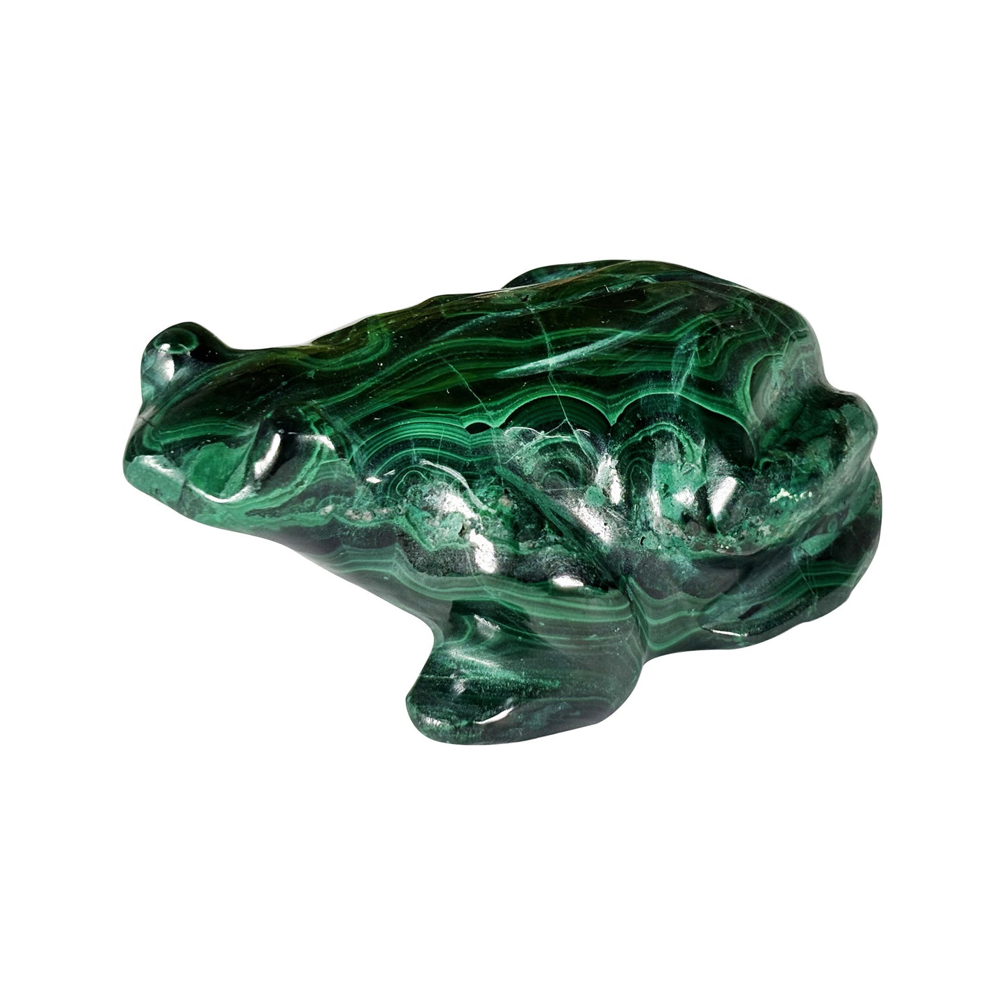 Malachite Gemstone Frog Figurine - Gem Avenue Retail