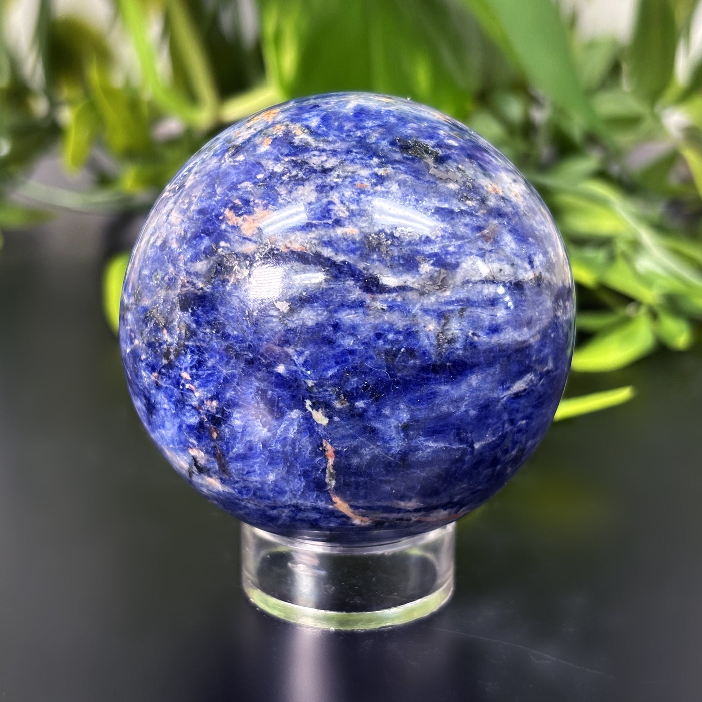 Polished Sodalite Crystal Sphere Natural Blue Gemstone Ball for Meditation, Energy Work & Home Decor - RBL324