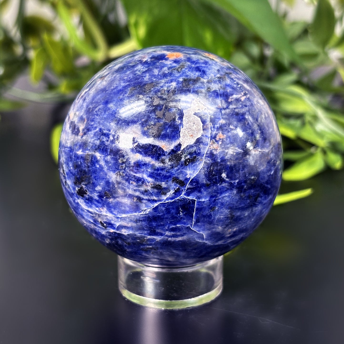 Polished Sodalite Crystal Sphere Natural Blue Gemstone Ball for Meditation, Energy Work & Home Decor - RBL324