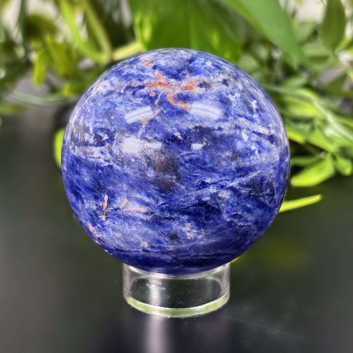Polished Sodalite Crystal Sphere Natural Blue Gemstone Ball for Meditation, Energy Work & Home Decor - RBL324