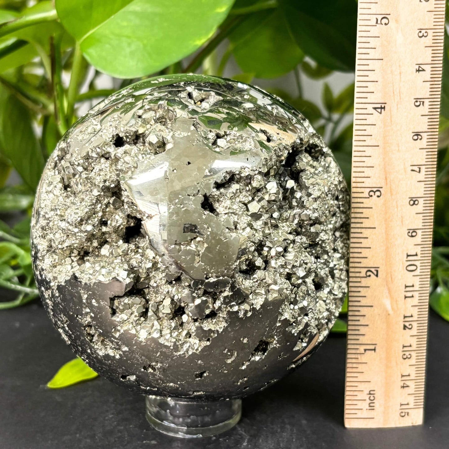 Polished Pyrite Crystal Sphere 3.5" - RBL332